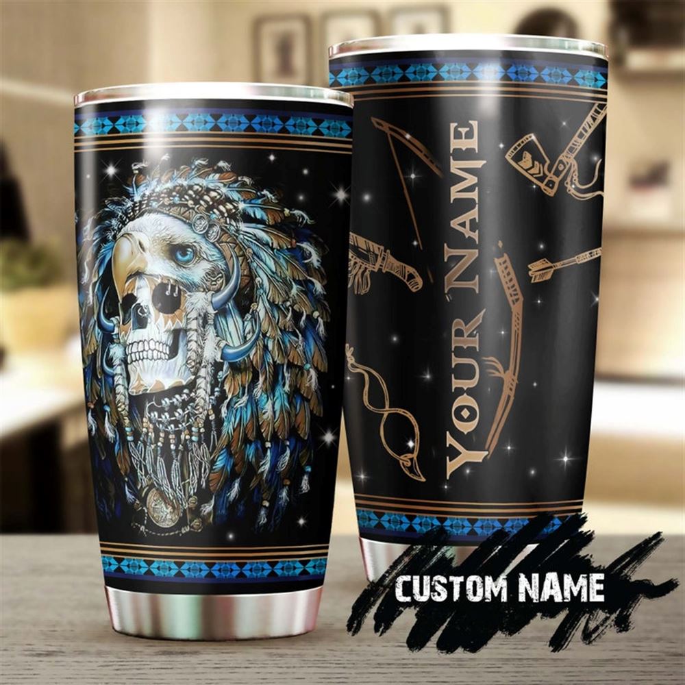 Colorful Native American Skull Personalized Tumbler-skull Tumbler-skull Birthday Gift Christmas Gift