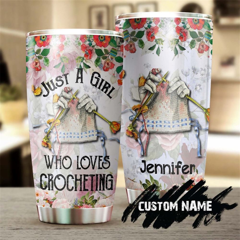 Crochet And Knitting Flowery Hands Personalized Stainless Steel Tumbler - Special Birthday Gift - Gi