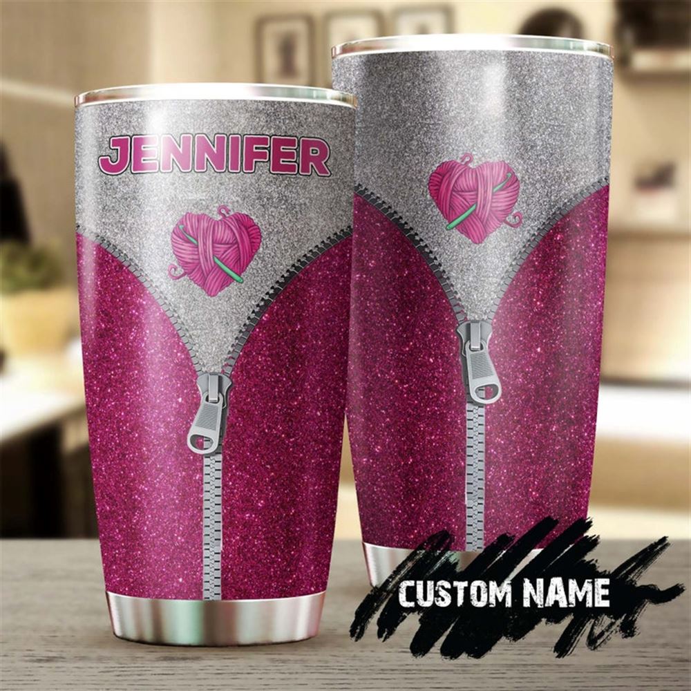 Crochet And Knitting Love Personalized Stainless Steel Tumbler- Crochet Tumbler - Special Birthday G