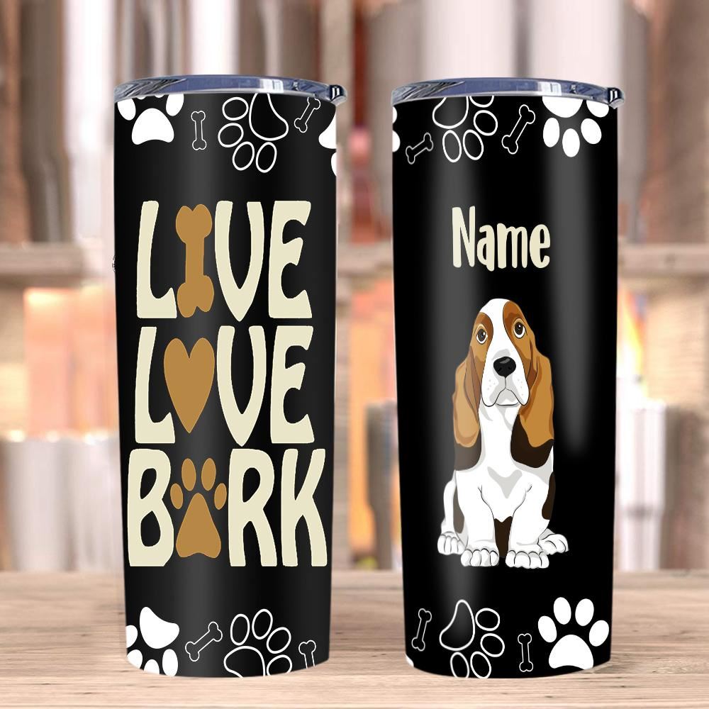Custom Tumblers Beagle Dog Tumblers Gifts For Dog Lover Live Love Bark Skinny Tumbler