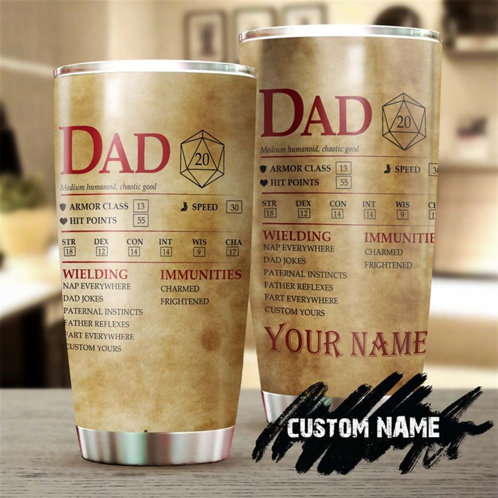 Dad Dna Stats Funny Biology Personalized Tumbler-birthday Gift Christmas Gift Fathers Day Gift For