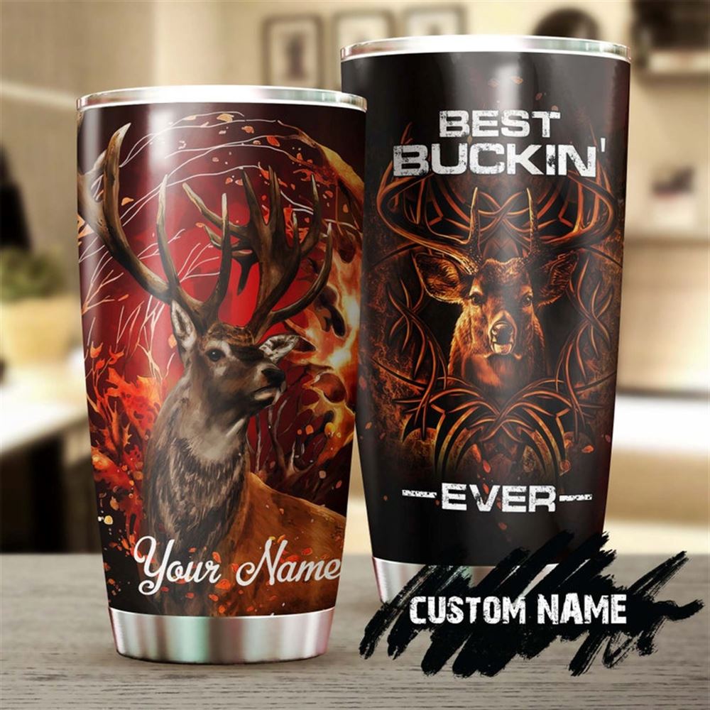 Deer Best Bucking Dad Ever Personalized Tumbler-birthday Christmas Gift Fathers Day Gift For Dad Fr