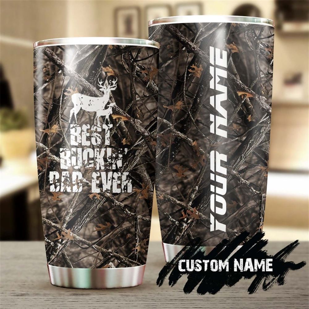 Deer Hunting My Dad Best Bucking Dad Ever Forest Personalized Tumbler-birthday Christmas Hunting Gif